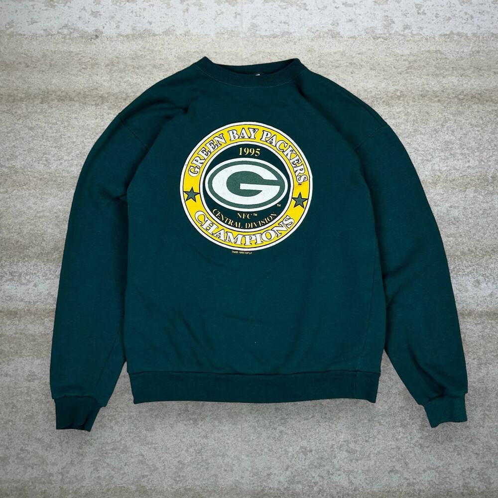 Vintage 90s Green Bay Packers Sweatshirt Mens XL Forest Green Crewneck NFC